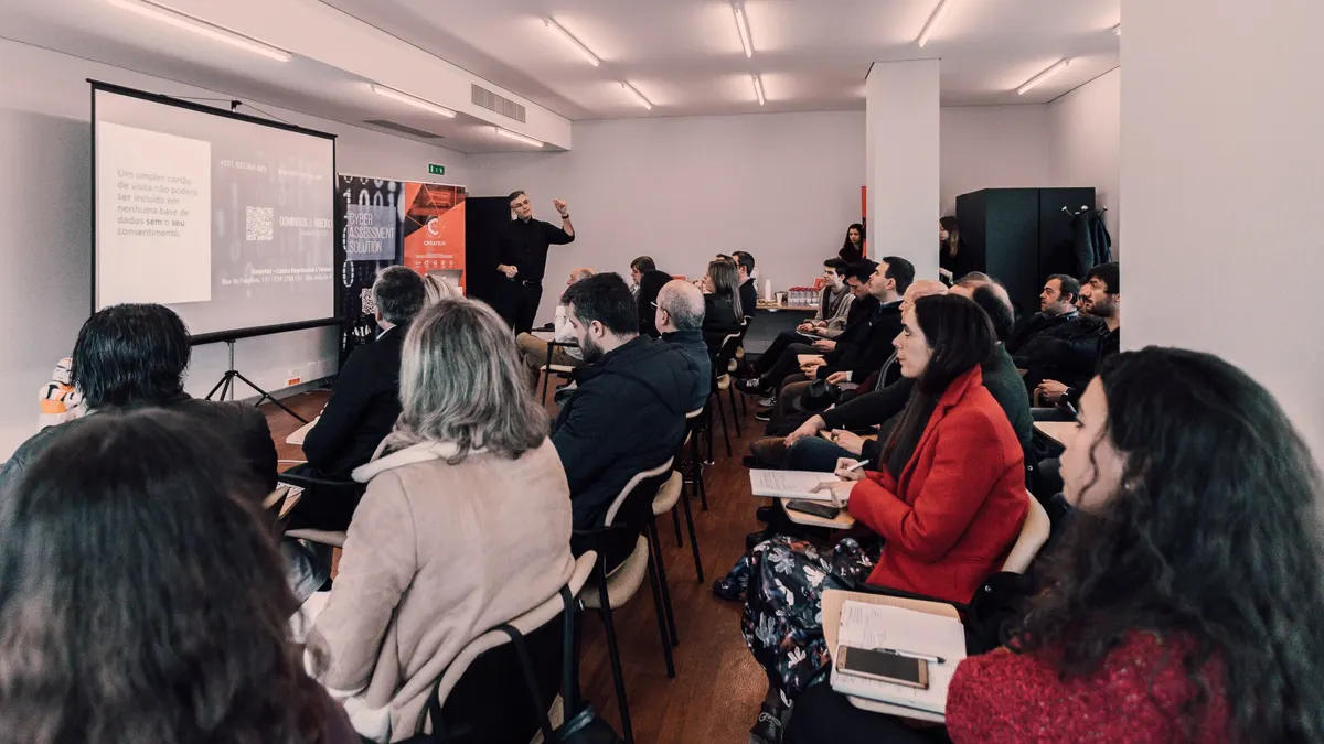 Audience at the talk on data protection and cybersecurity