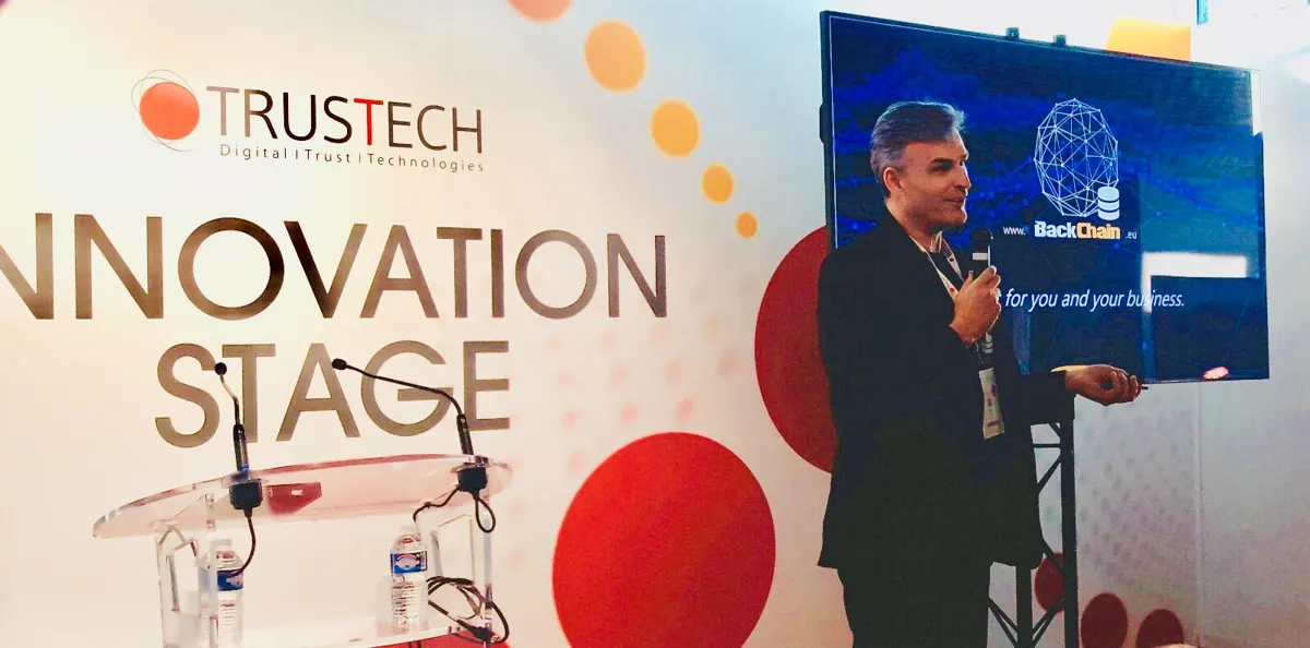 BackChain presentation at Trustech, Cannes
