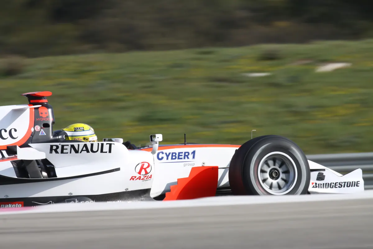 GP2 car with the Cyber1 logo at Paul Ricard