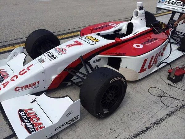 IndyCar with the Cyber1 group logo